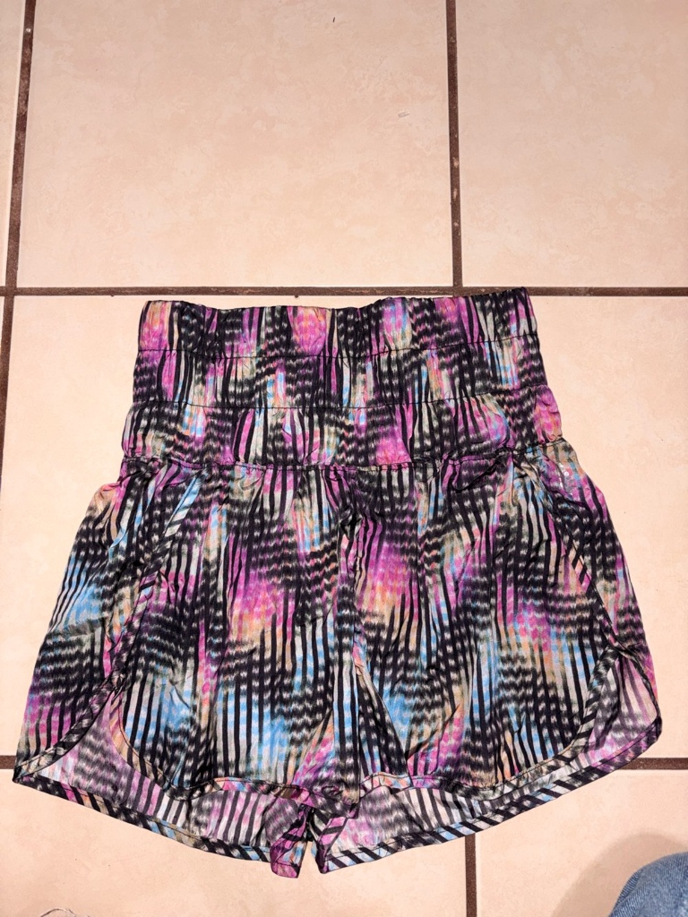 FP Movement by Free People Multicolor Athletic Shorts — Black, Pink, Blue